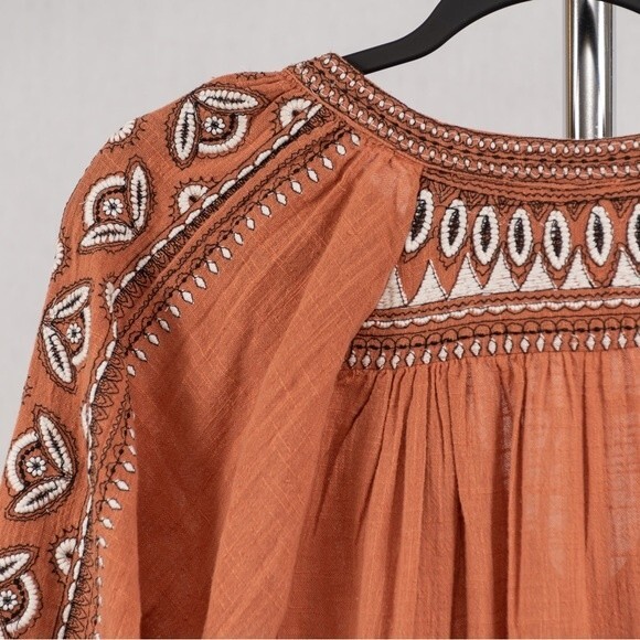 Free People Dream Weaver V-Neck Embroidered Tunic size S - Picture 12 of 16